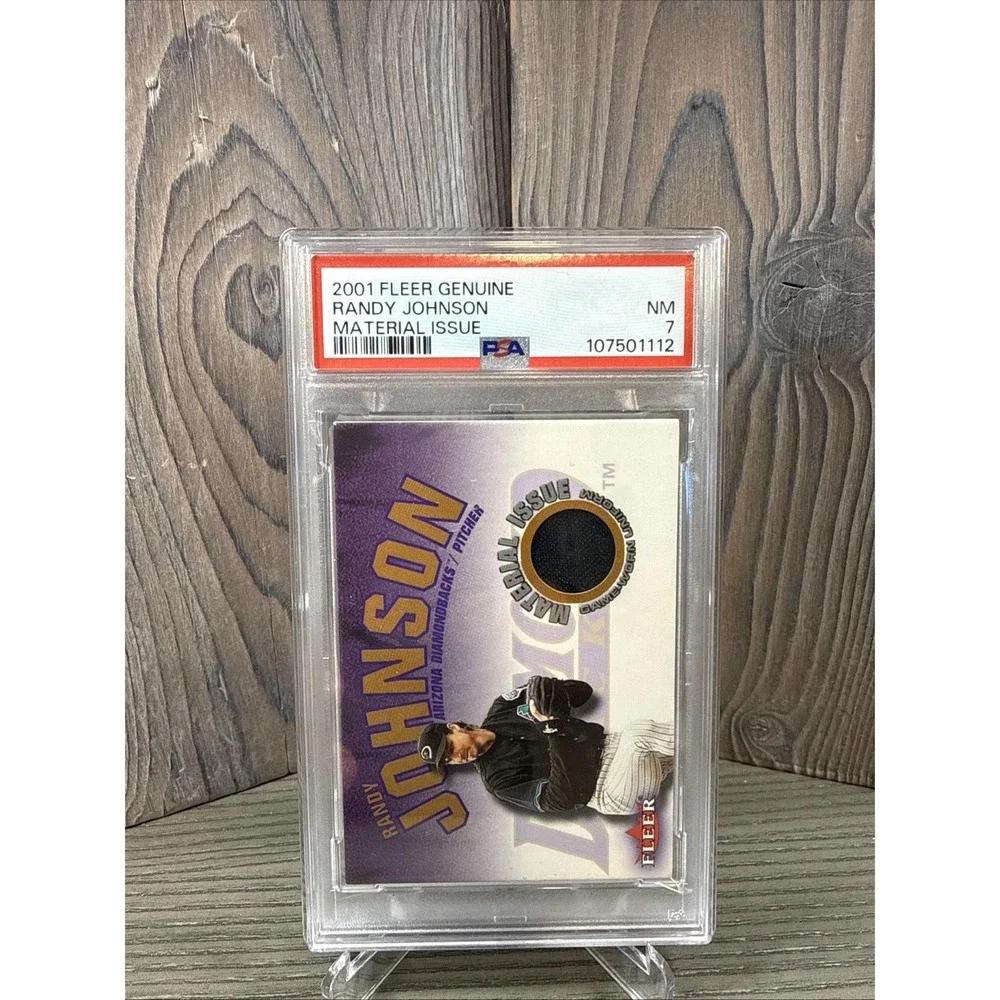 RANDY JOHNSON‎ 2001 FLEER MATERIAL ISSUE GAME USED JERSEY DIAMONDBACKS PSA 7